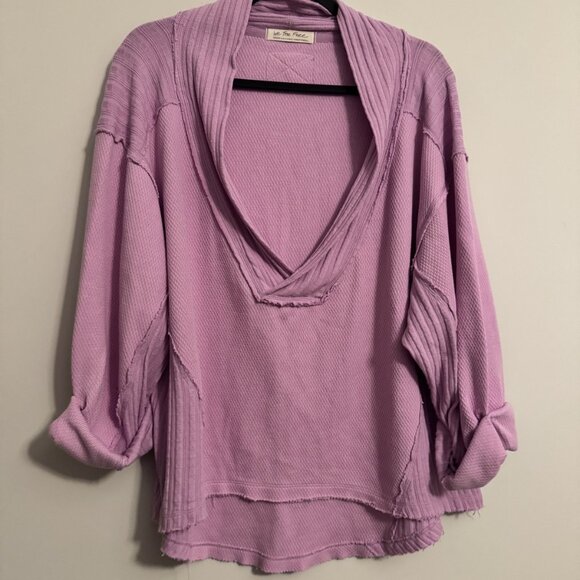 We The Free Sweaters - We The Free Size Medium (M) Free People Lavender Wrap Style Thermal Long Sleeve